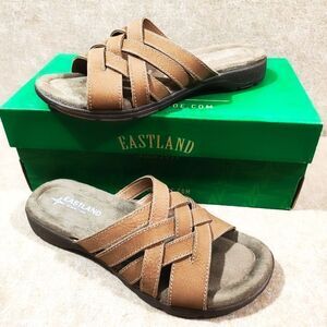 Eastland Hazel Womens Slip On Memory Foam Leather Sandals #C